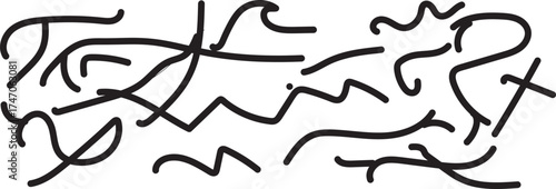 Scary Japanese kanji illustration of a Halloween monster ghost and zombie with black brush stroke tattoo design