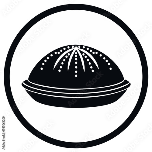 Apple Pie Silhouette, Black and White Bakery Dessert Logo Concept, Simple Pie Design