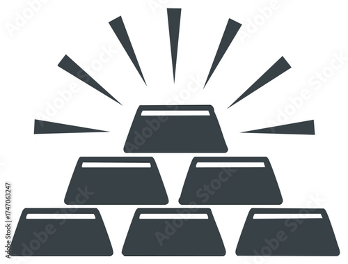Shining Stack of Gold Bars Icon Symbolizing Wealth Investment and Success