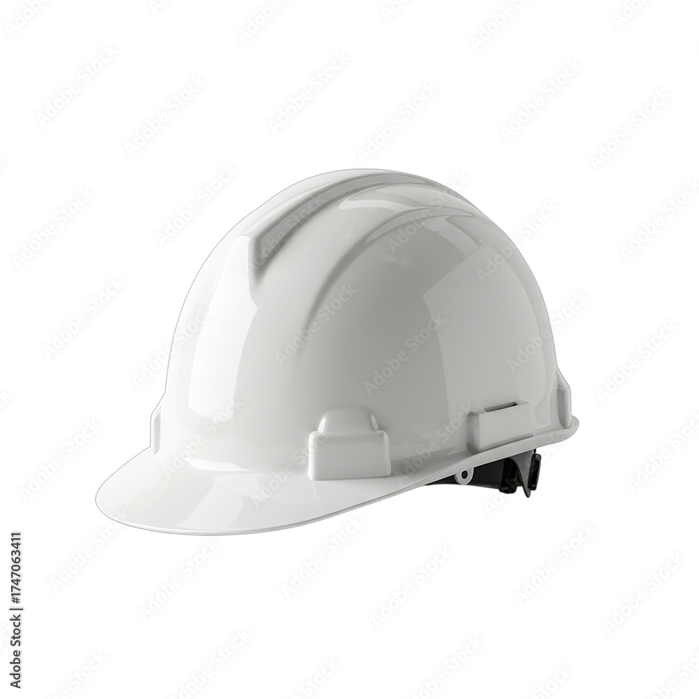 Fototapeta premium White Safety Hard Hat: Essential Workplace Head Protection