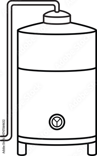 Wine Tank Stainless Steel black and white icon.