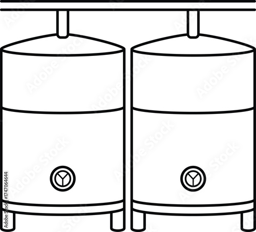 Stainless Steel Wine Tanks black and white icon.