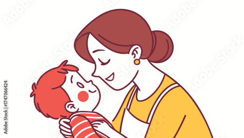 A mother holding her child close in a heartwarming embrace with love and affection in a tender moment together
