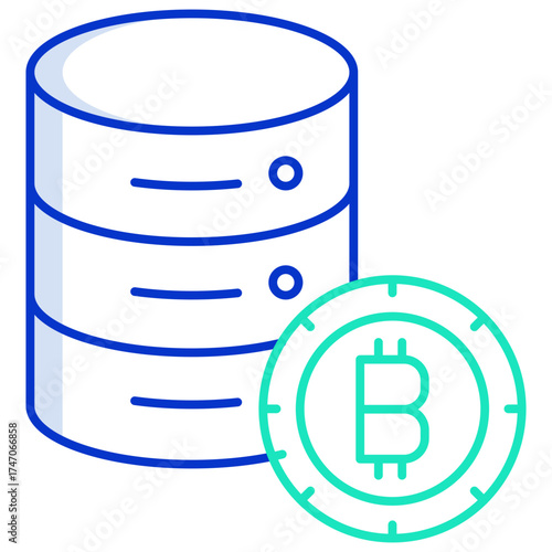 bitcoin server outline color icon design