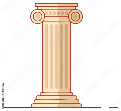 Vector illustration of an ancient classical column or pillar with doric capital