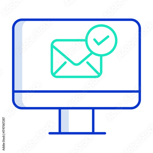 email sent check outline color icon design