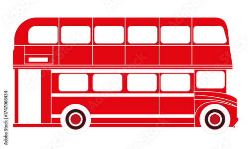 iconic british red bus flat design