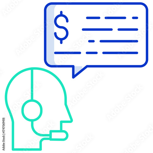 trade business outline color icon design