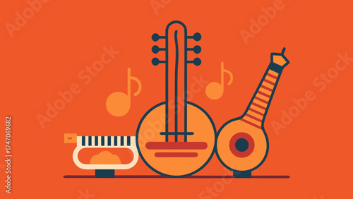 Traditional String Instruments and Wind Instrument