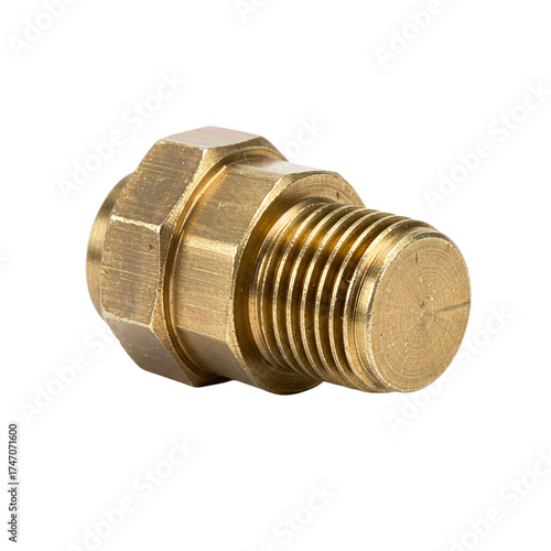 Threaded Brass Plug Component for Industrial & Plumbing Systems