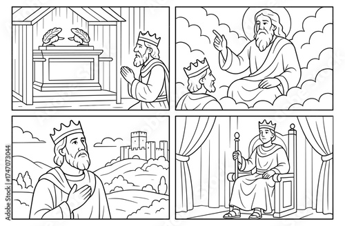 Biblical scenes in comic panels depicting covenant themes for religious education and storytelling