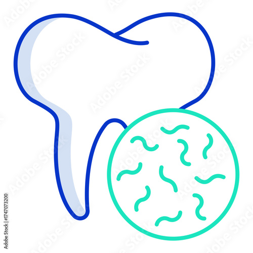 bacteria outline color icon design