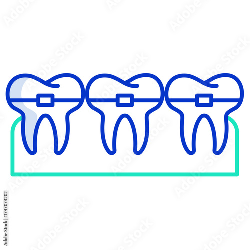 braces outline color icon design