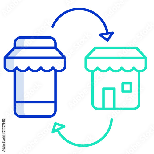 home delivery outline color icon design