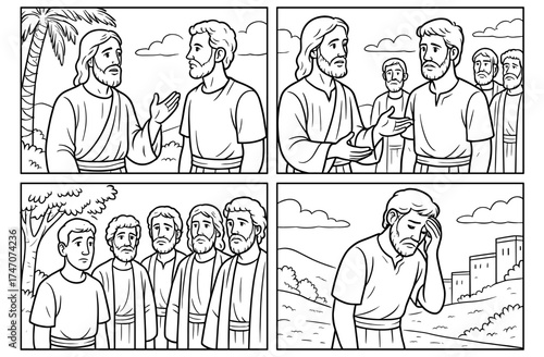 Contemplative moments of a young man's choice amidst ancient wisdom setting