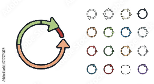 Circular Arrow Diagram - Cycle Process and Flowchart Illustration.