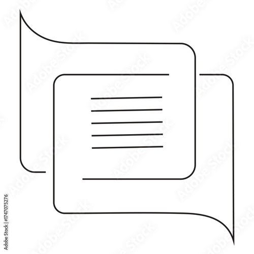 Chat Bubble Line Art – Minimal Communication and Message Icon Vector Illustration