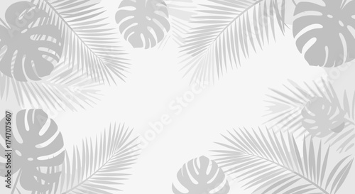 Modern tropical leaf frame for elegant design projects, create a vibrant summery feel with this minimalist botanical background