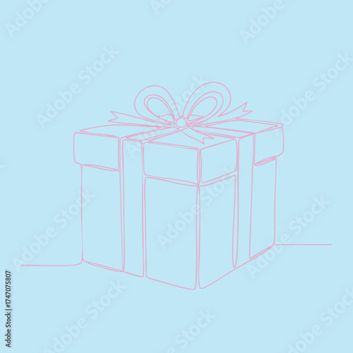 Elegant gift box wrapped with a ribbon and bow, symbolizing celebration, generosity, and special occasions in a minimalistic style