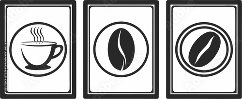 coffee shop vector icons espresso cup beans ste