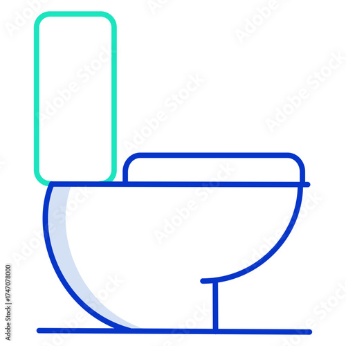 commode toilet outline color icon design
