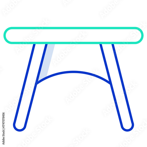 stool outline color icon design