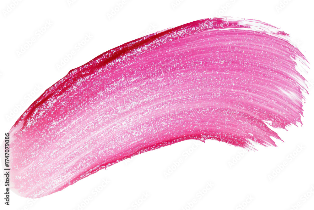 Fototapeta premium Bright pink glitter paint brush stroke creating a vibrant and artistic effect suitable for various creative projects