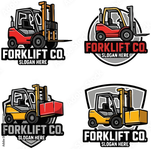 Forklift Company Logo Industrial and Logistics Design