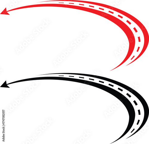 road icon silhouette vector