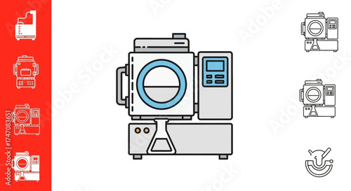 Modern industrial laboratory drying oven machine with digital display.