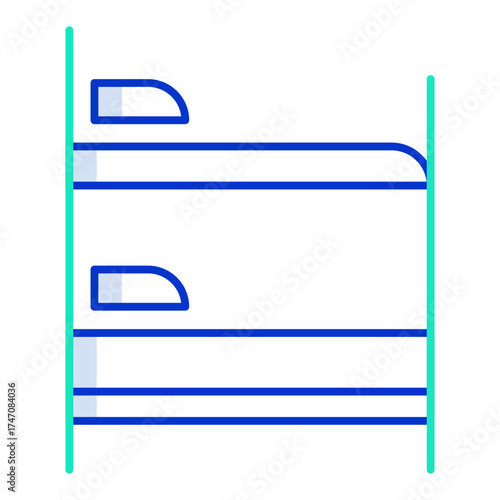 bunk bed outline color icon design