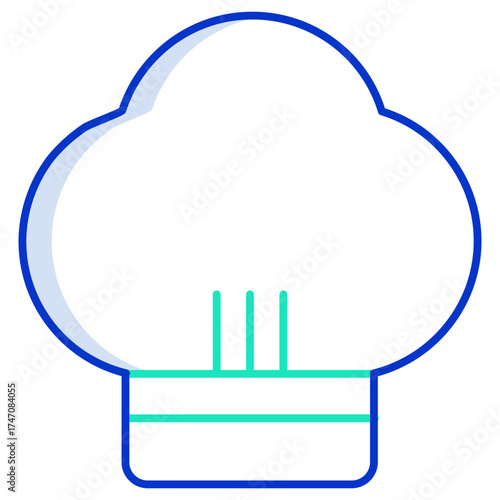 chef cap outline color icon design