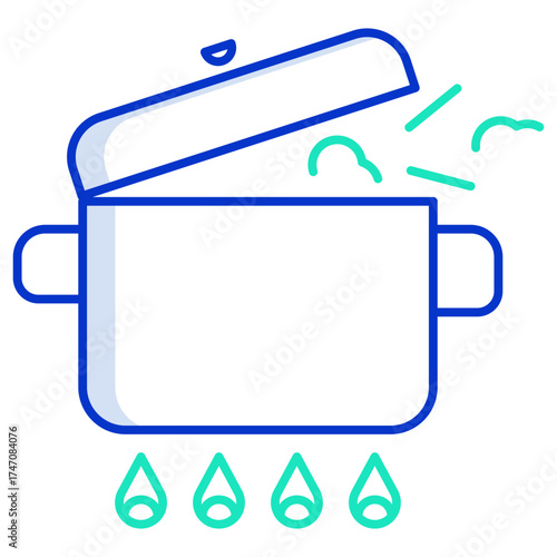 cooking outline color icon design