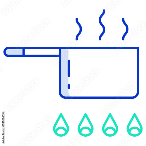 cooking pan outline color icon design