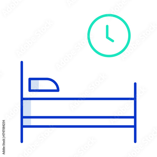 hotel room  outline color icon design