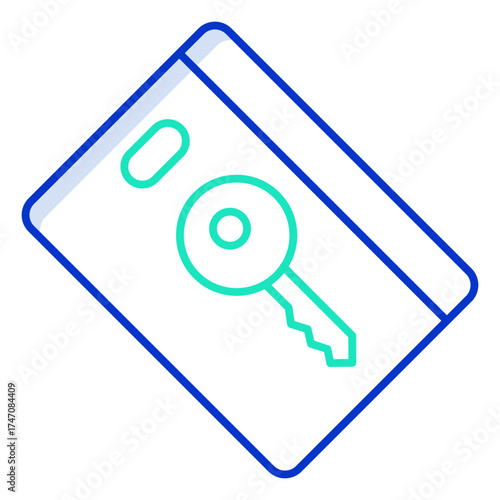 room key card outline color icon design