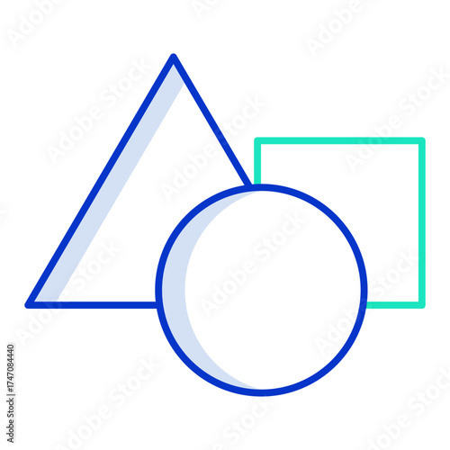 geometric shapes outline color icon design