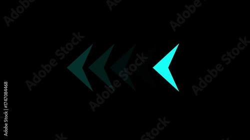 Left swipe directional arrow loop animation. arrows sign right to left animation concept