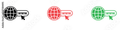 Website click icon vector illustration — internet and navigation symbol set for apps, websites, and UI design.
