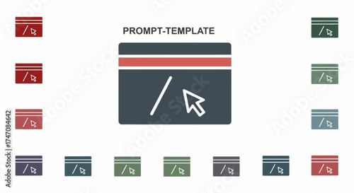 Prompt template icon for AI and user interface design.