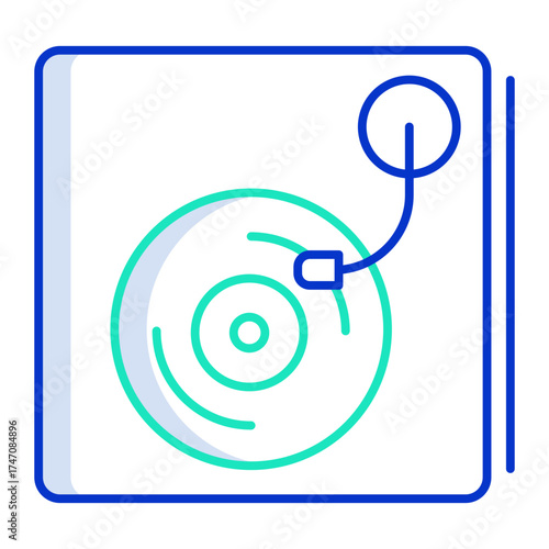music player outline color icon design