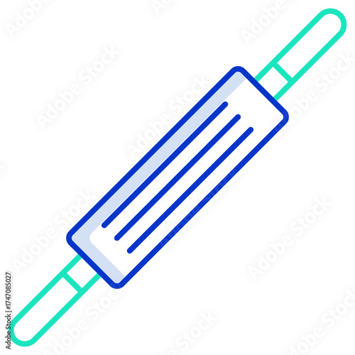 rolling pin outline color icon design