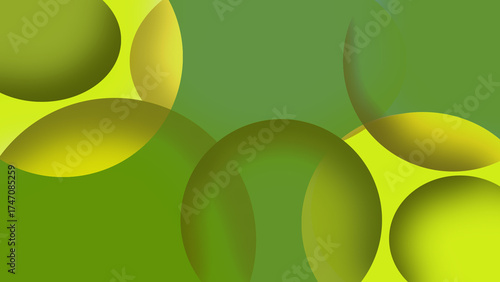 Green and Yellow Abstract Circles with Soft Gradient
