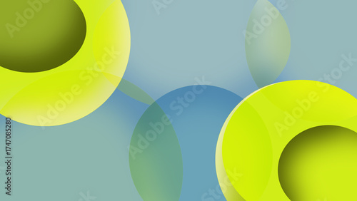 Abstract Circles with Blue and Green Gradient Background