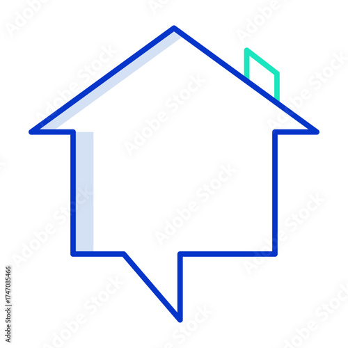 home chat outline color icon design