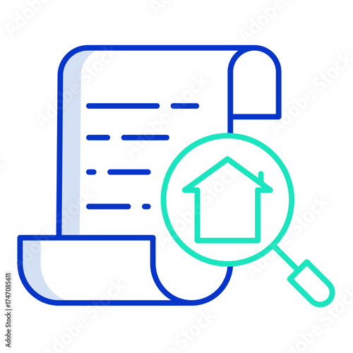 home document outline color icon design