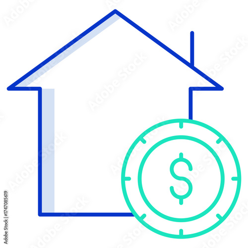 home invest outline color icon design