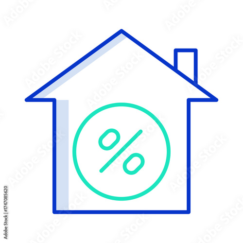home discount outline color icon design