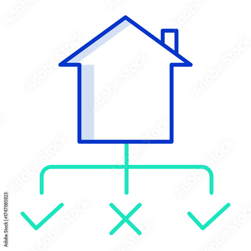 home planning outline color icon design