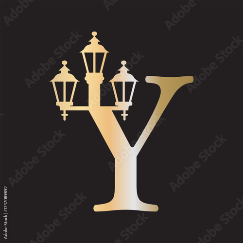Light Logo combine with letter Y vector template